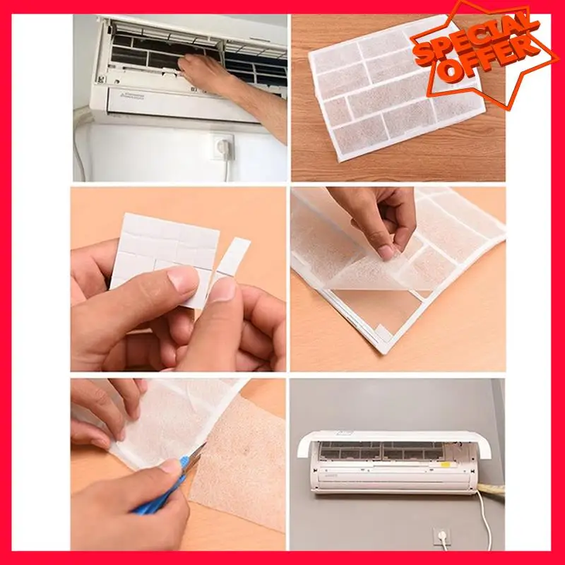 

-ESTR 18 шт. фильтры для кондиционера, крышка ветровыпуска, самоклеящаяся режущаяся хлопковая сетка для очистки кондиционера, 40X35 см