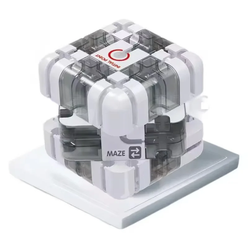大型3D迷路パズルキューブ、ボールトラック付き、耐久性のあるクリアデザイン、脳トレゲーム、旅行に便利、ストレス解消おもちゃ、ギフト