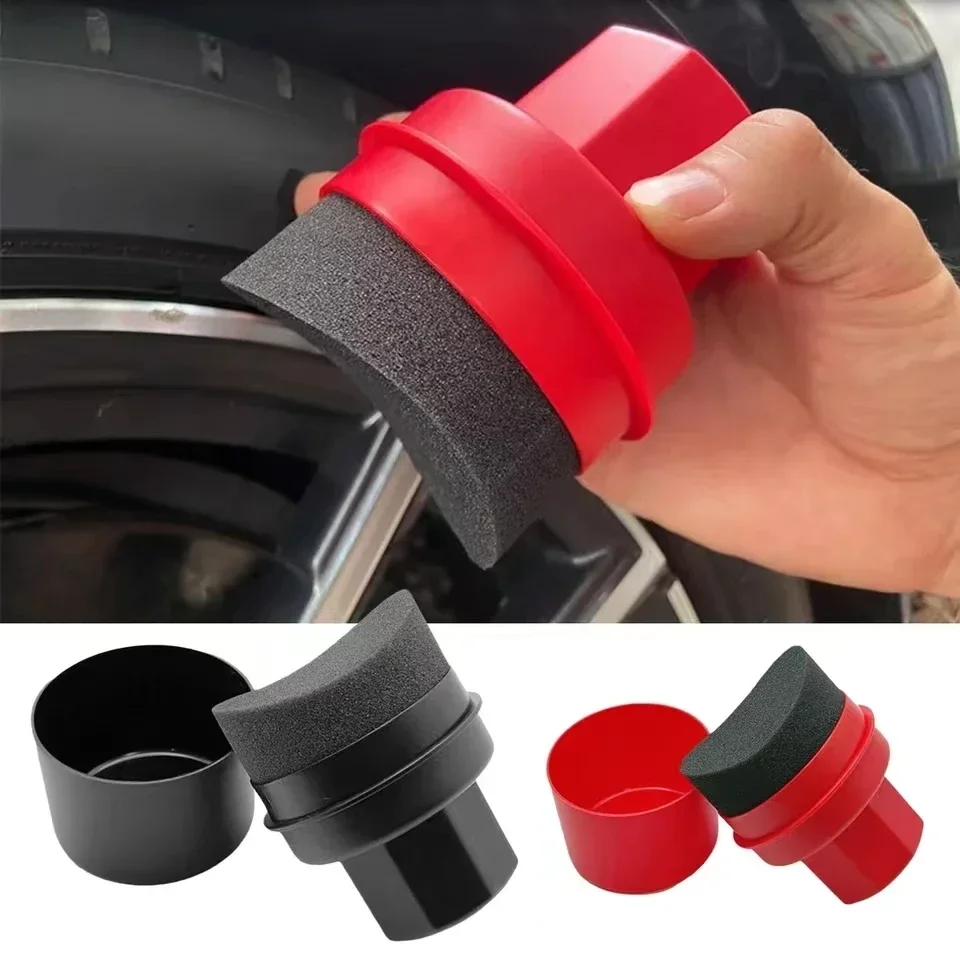 

Car Tire Waxing Sponge Car Wax Applicator Pad with Lid Curved Shaped Easy Waxing Tire Sponge Tire Cleaning Tools Detailing Brus