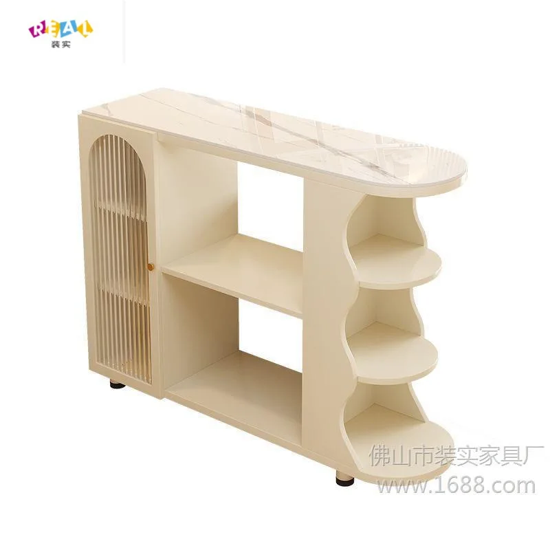 Cream-style mobile cabinet, bar counter, table, household wine cabinet, solid wood partition cabinet, living room sintered