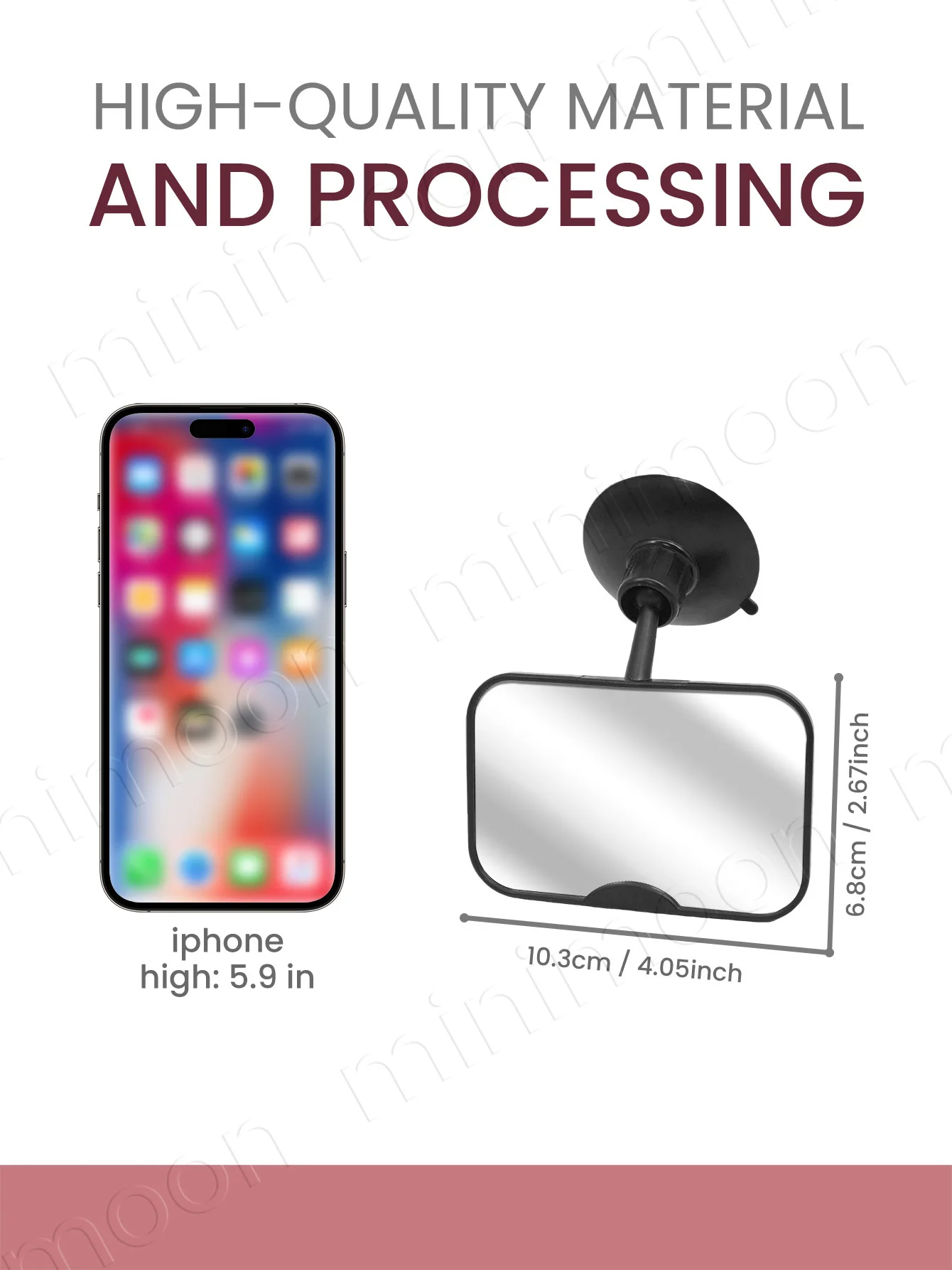 2-in-1 Adjustable Car Seat Mirror, Shatterproof 360° Rotatable with Suction Cups for Easy Installation