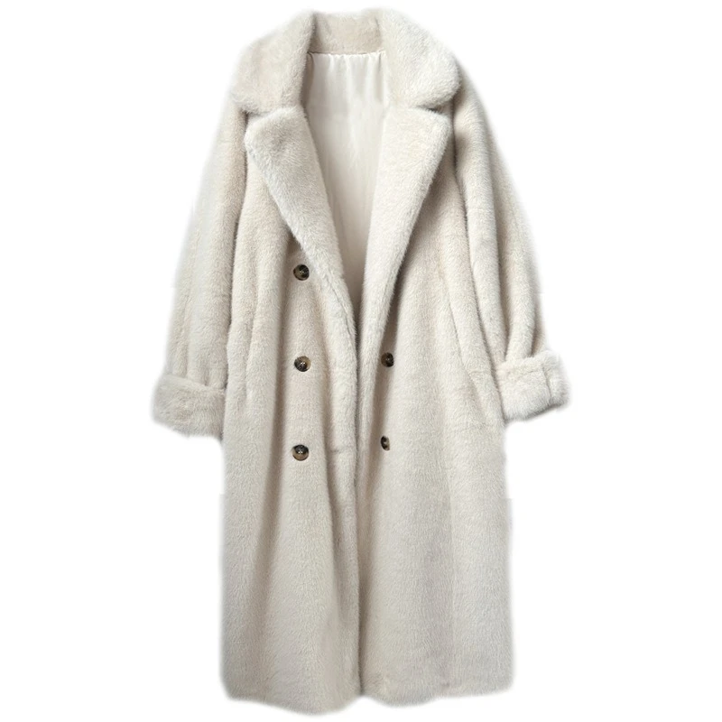Fashion Elegant Women's Coat 2025 Winter Casual Style Long Faux Fur Coat