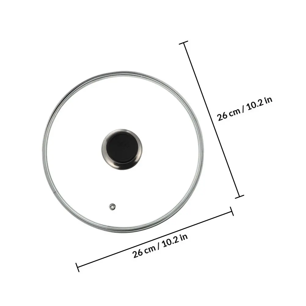1Pcs Tempered Glass Pot Lid Transparent Heat Resistant Anti Splatter Cover for Cookware Flat Knob Non Slip Stainless Steel Edge