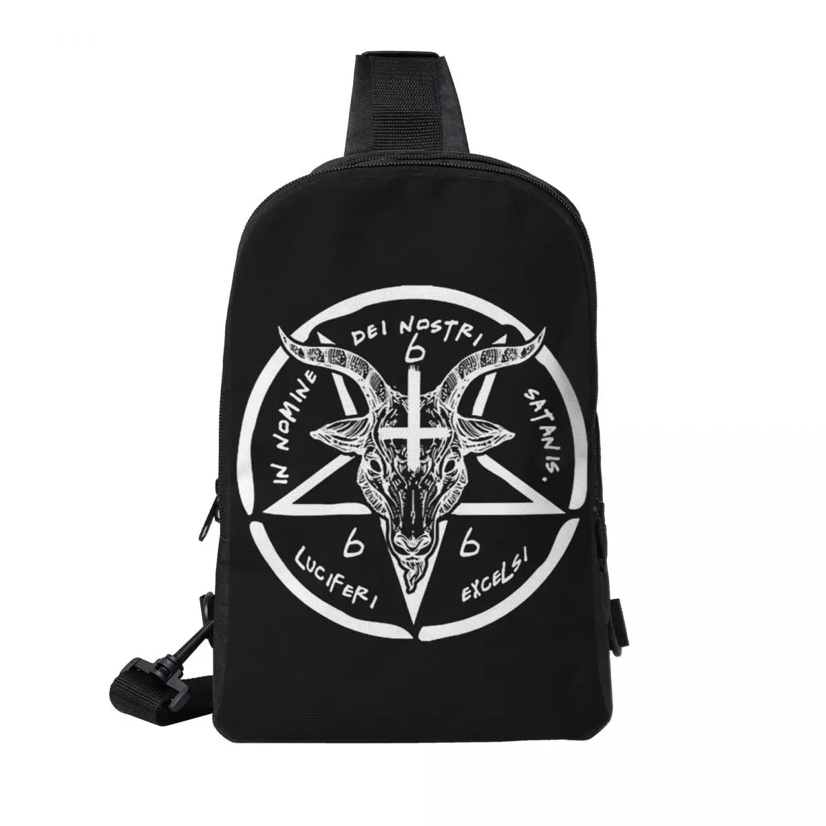 

Occult Satanic Pentagram Chest Bag Men Sling Crossbody Backpack Chest Bag Travel Hiking Daypack Shoulder Bag