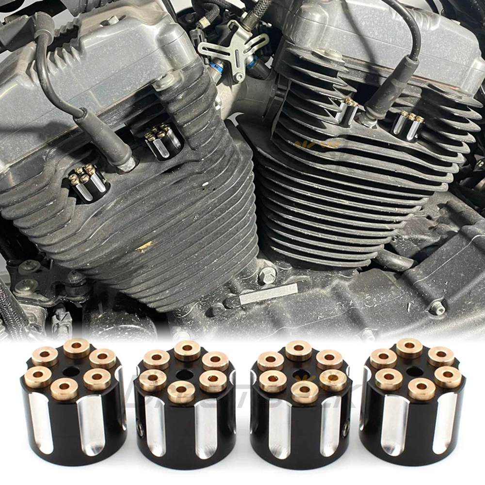 

4 шт. верхняя часть двигателя, крышка болта с головкой для Harley Sportster XL 883 1200 Electra Glide 1986-2020, крышка мотоциклетной искровой гайки