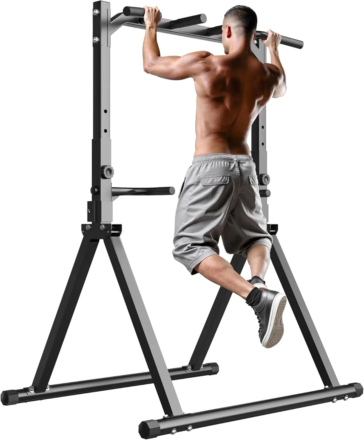 Klimmzugstation Power Tower für das Home-Gym, faltbare Dip-Station mit verstellbarer Höhe, Krafttrainingsgerät