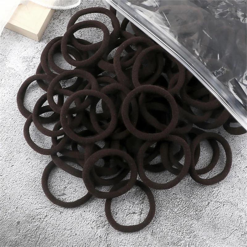 50 teile/satz Verpackung Frauen Mädchen Haar Bands Einfache Feste Farben Elastische Stirnband Haar Seile Krawatten Haar Zubehör Pferdeschwanz Halter