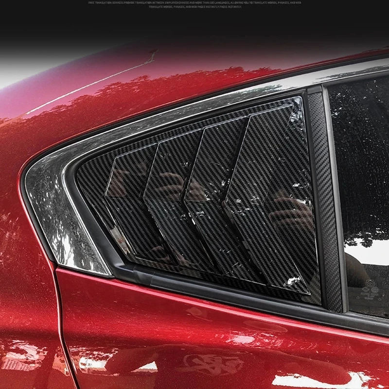 For Mazda 3 Hatchback Sedan 2019 2020 2021 2022 2023 Rear Triangle Window Louvers Vent Cover Shutter Trim Frame Car Accessories view 3