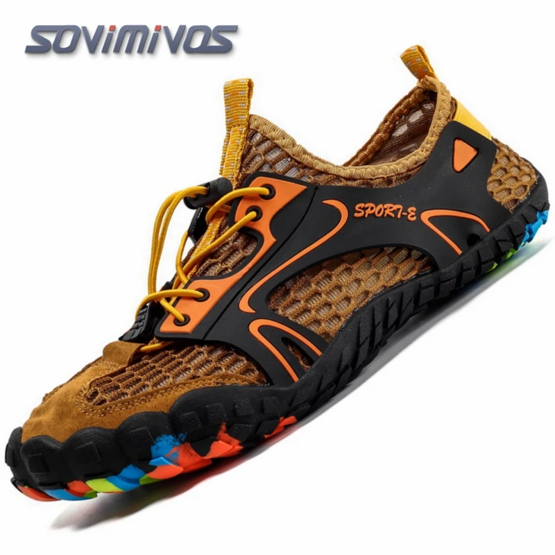 Men's Quick-Dry Breathable Aqua Shoes Men Women Couples Outdoor Beach Five Finger Swimming Hiking Wading Upstream Sneakers