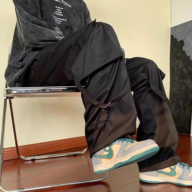 Army Green Big Pocket Cargo Pants Women Loose Lazy High Waisted Straight Zipper Trousers Jazz Hiphop Dance Wide Leg Pants