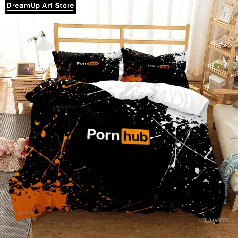 P-Porn H-hub Fashion Tread All Season Duvet Cover Bedding Set Soft Quilt Cover Pillowcase For Teen Single/Double/Queen/King