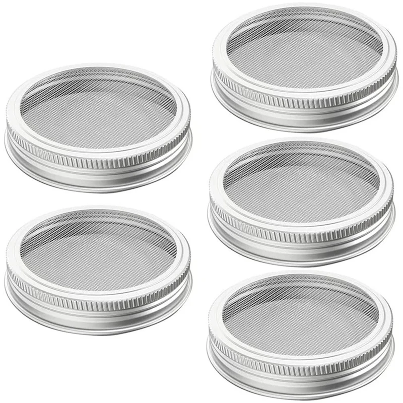 

Sprouting Lid, Stainless Steel Sprouting Jar Lid, Sprouting Kit For 86MM Mouth Jars, Germination Kit Lid 5 Pack