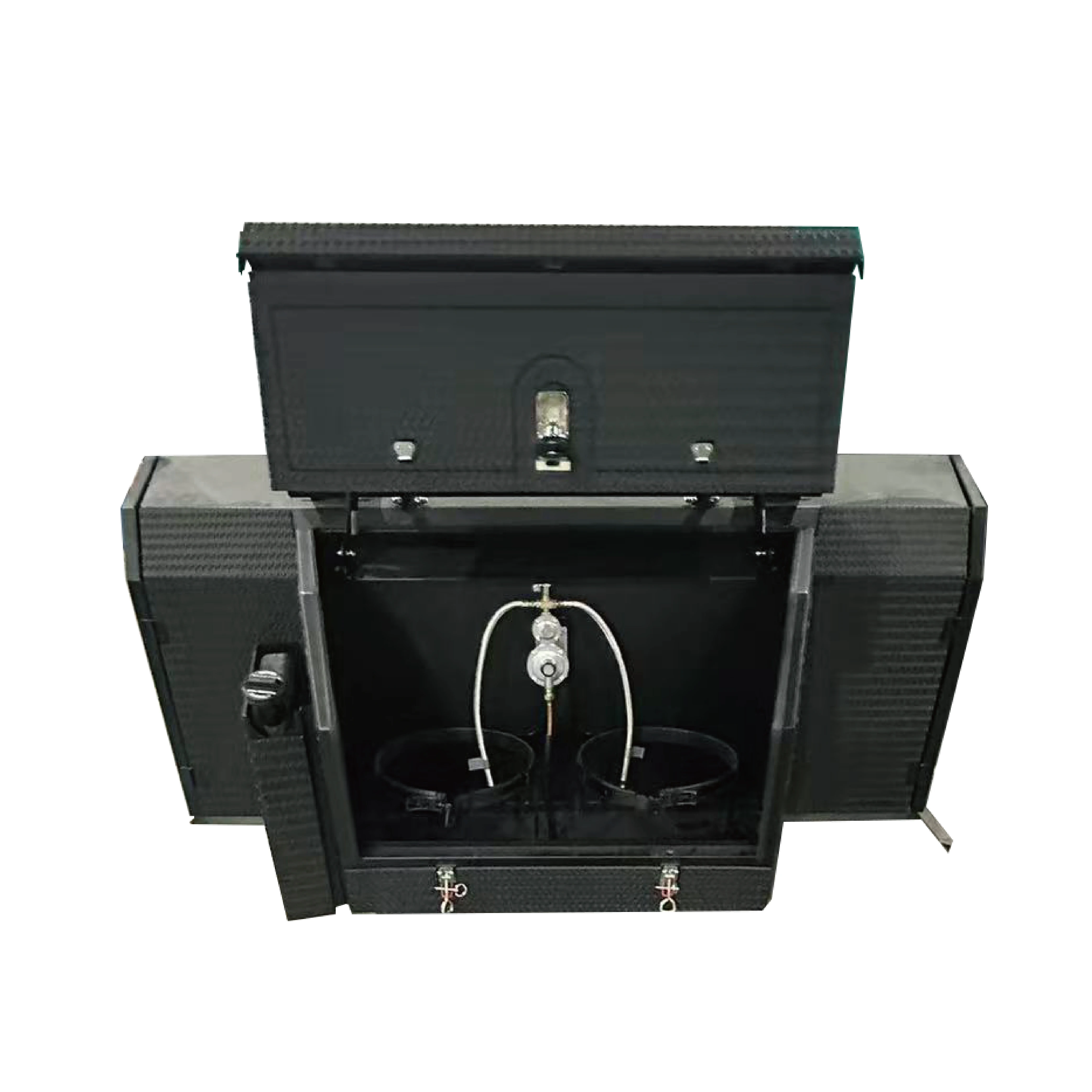 Heavy Duty Aluminum A-Frame Toolbox for Caravan Trailer RV Lockable Front Storage Tool Box with Weatherproof Design
