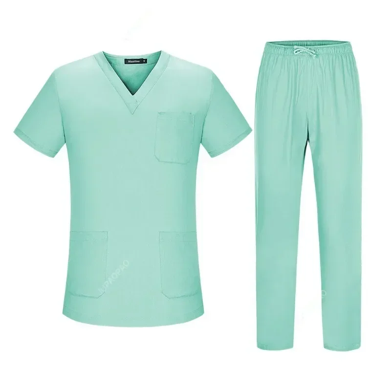 

New Scrubs Medical Uniform Lab Set Male Wholesale Clinic Hospital Doctor Overalls V-neck Fashion Scrub Pharmacy Nurse Clothes