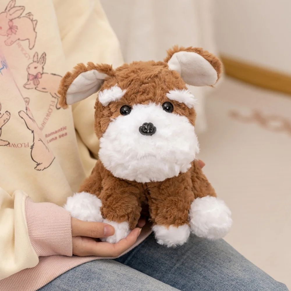 Juguete de peluche de perro Schnauzer realista, lindo pelo largo, Schnauze, Animal suave, muñecos para cachorros, accesorios para fotos, decoración de habitación, bonito regalo