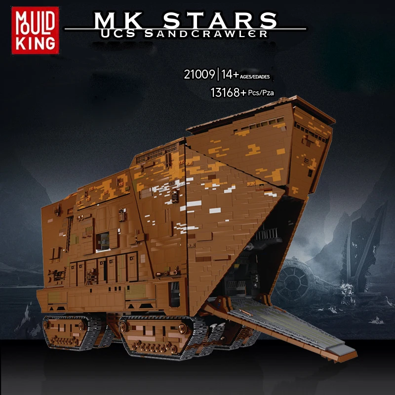 MOLD KING 21009 스타 플래닛 시리즈, Cavegod UCS 샌드크롤러 MOC 12922, 원격 제어 빌딩 블록, 성인용 벽돌 장난감 선물 