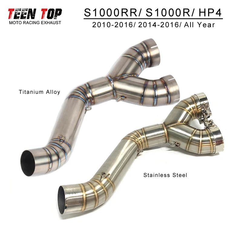 

For BMW S1000RR Middle Decat Pipe 2010-2016 S1000R Motorcycle Exhaust Link Tube 2014-2016 HP4 Middle Pipe 60.5mm Motobike Tube