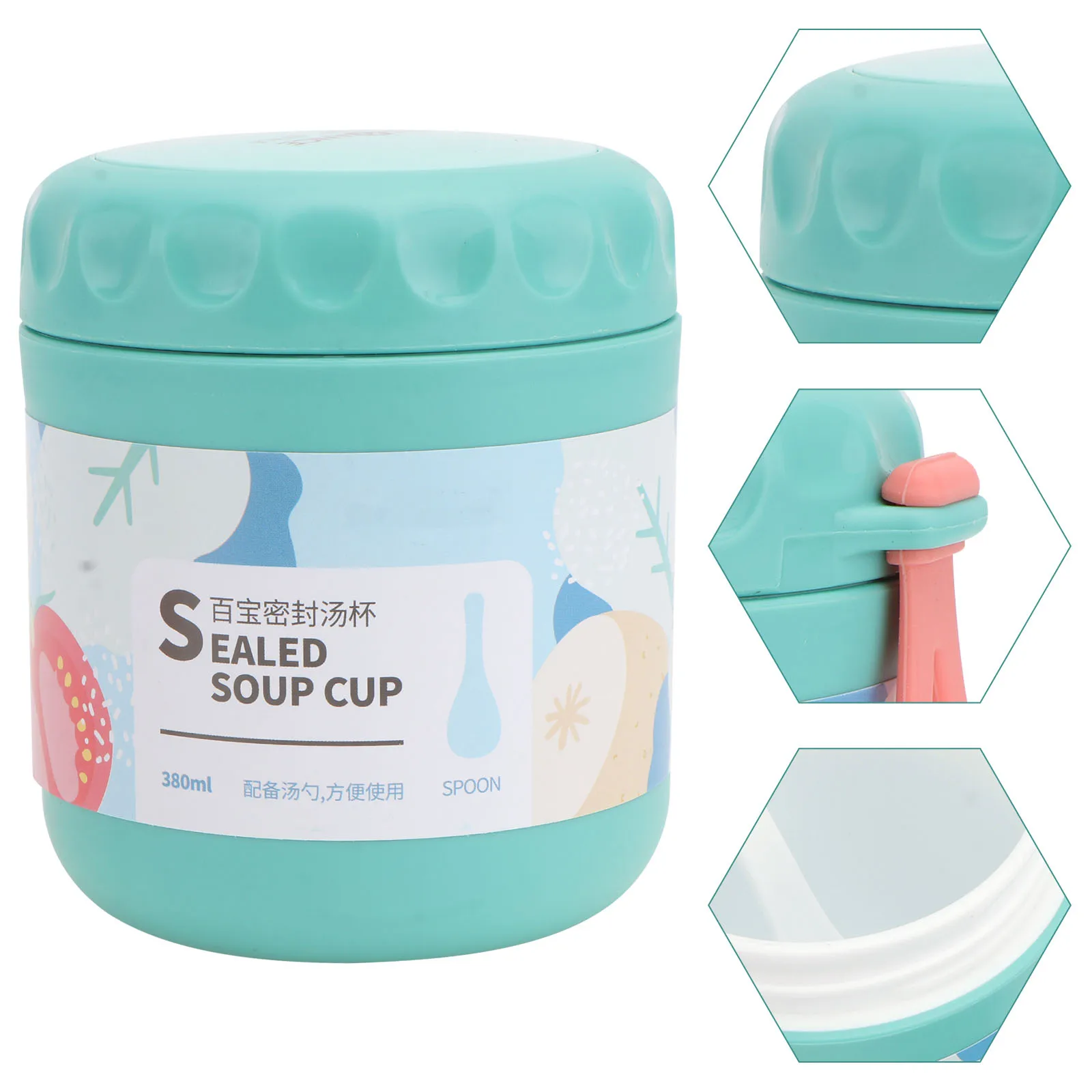 

Portable Leakproof Soup Jar Microwave Safe Insulated Porridge Cup Food Grade Breakfast Container Handle Built-In Seal Oatmeal