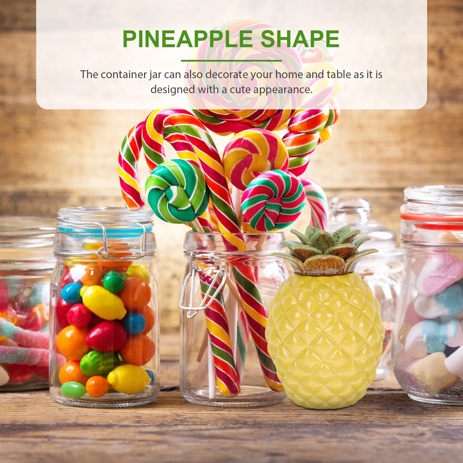 

Ceramic Pineapple Shape Tea Storage Organizer Airtight Box for Loose Tea Candy Sugar Container Home Supplies Candy Jar with Lid