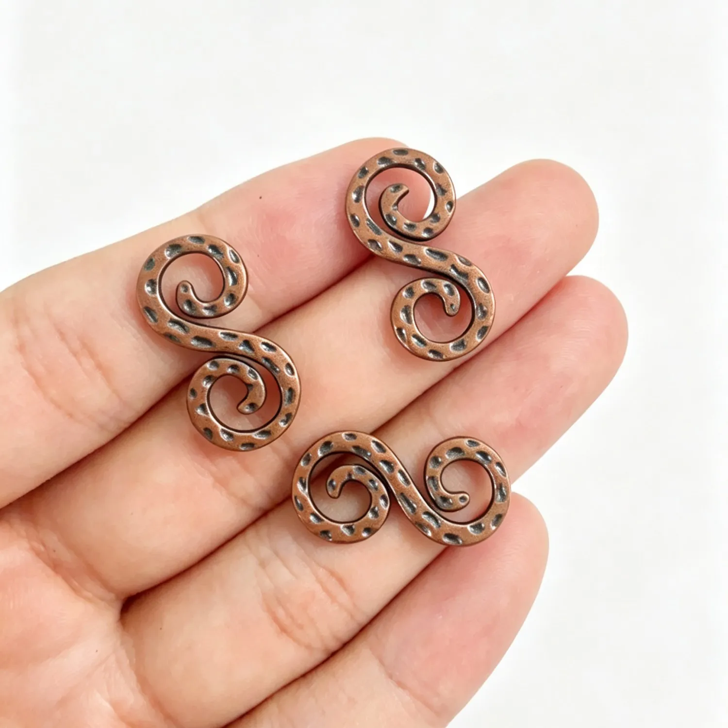 10Pcs 23.5×12mm Zinc Alloy Antique Red Copper S-Shape Figure 8 Double Head Hook Clasp DIY Jewelry Accessories H5271