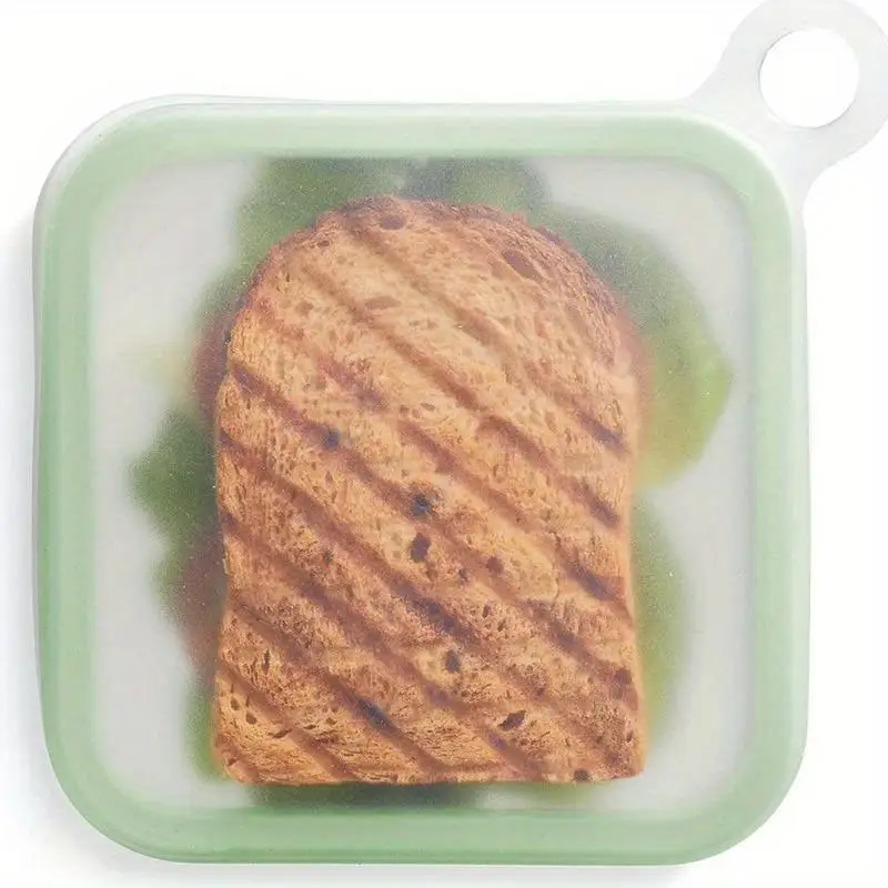 1Pc Silicone Food Container Sandwich Toast Box Kids School Breakfast Lunch Box Office Worker