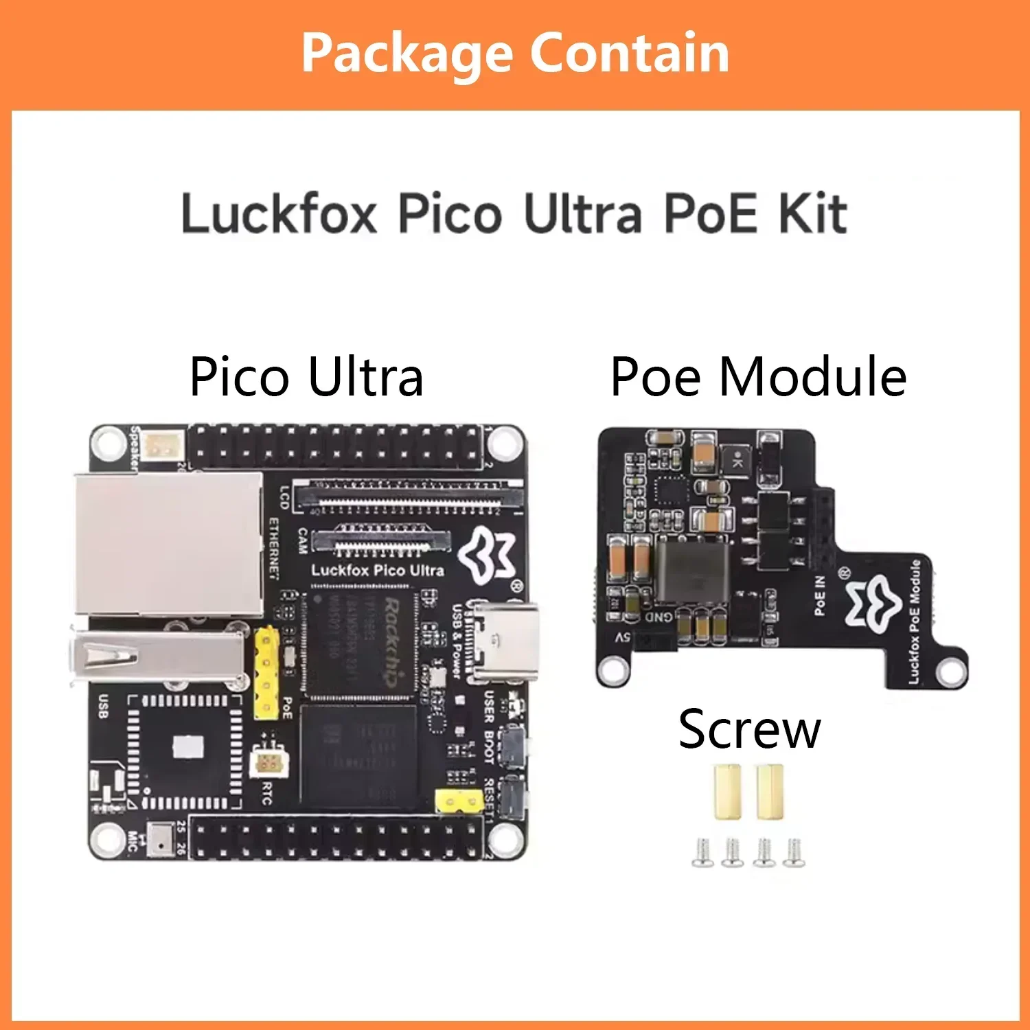 Luckfox Pico Ultra RV1106 RISC-V Linux Board Integrated ARM Cortex-A7/RISC-V MCU/NPU/ISP Processors With 8GB EMMC