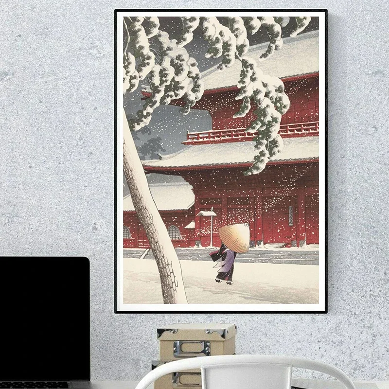 Wall Decoration Canvas Painting Kawase Hasui Artwork Retro Japanese Landscapes Wall Art Picture For Room Office Decoration