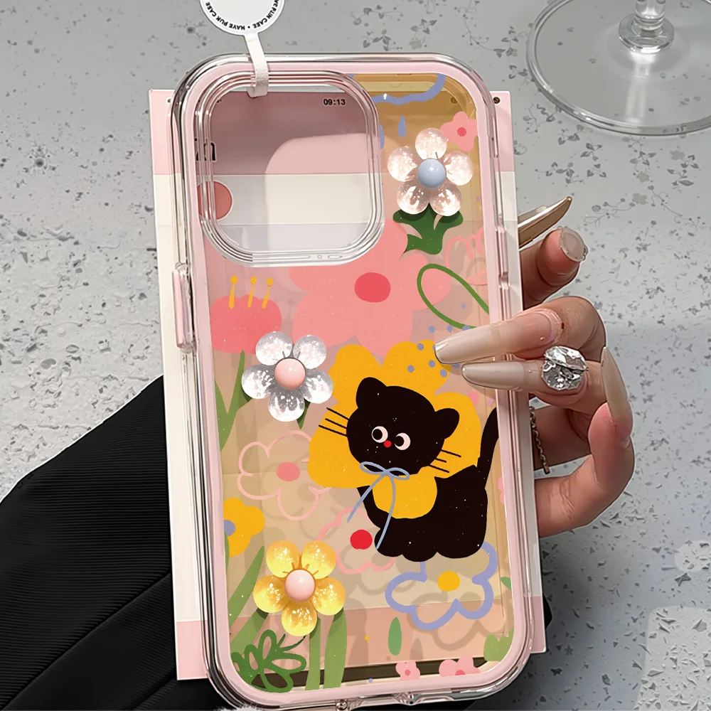 Funda Transparente con Diseño de Gato para iPhone 17 Pro Max, 2 en 1, Compatible con iPhone 16, 15, 12, 13, 14 Pro Max, Air 11, iPhone 17, Funda Protectora de TPU Suave