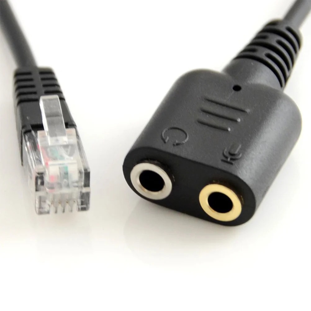 

Dual 3.5mm Audio Female Socket to Rj9 Jack Headset Converter Adapter Cable for Pc Telephone Headphone Use Headset Adapter 3.5