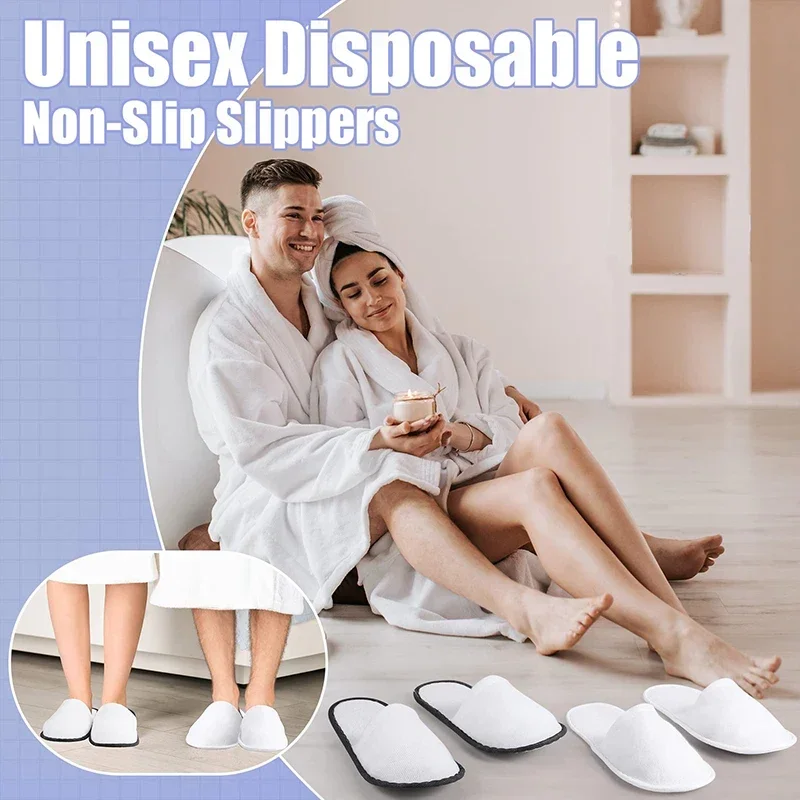 40-160 Pairs Multicolor Disposable Slippers for Guests Hotel House Travel Party Wedding Spa Slippers for Women Men Bulk Unisex