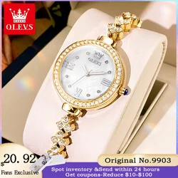 OLEVS 9903 Women's Watch High Quality Fashion Elegant Diamond Waterproof dial Stainless Steel Luxury Original Quartz Women Watch