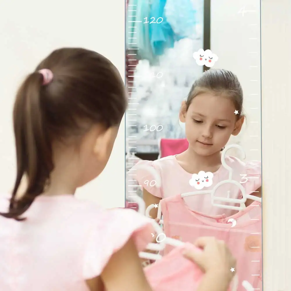 Growth Chart Mirror For Kids Multifuncional Decorative Height Wall Chart For Boys Girls
