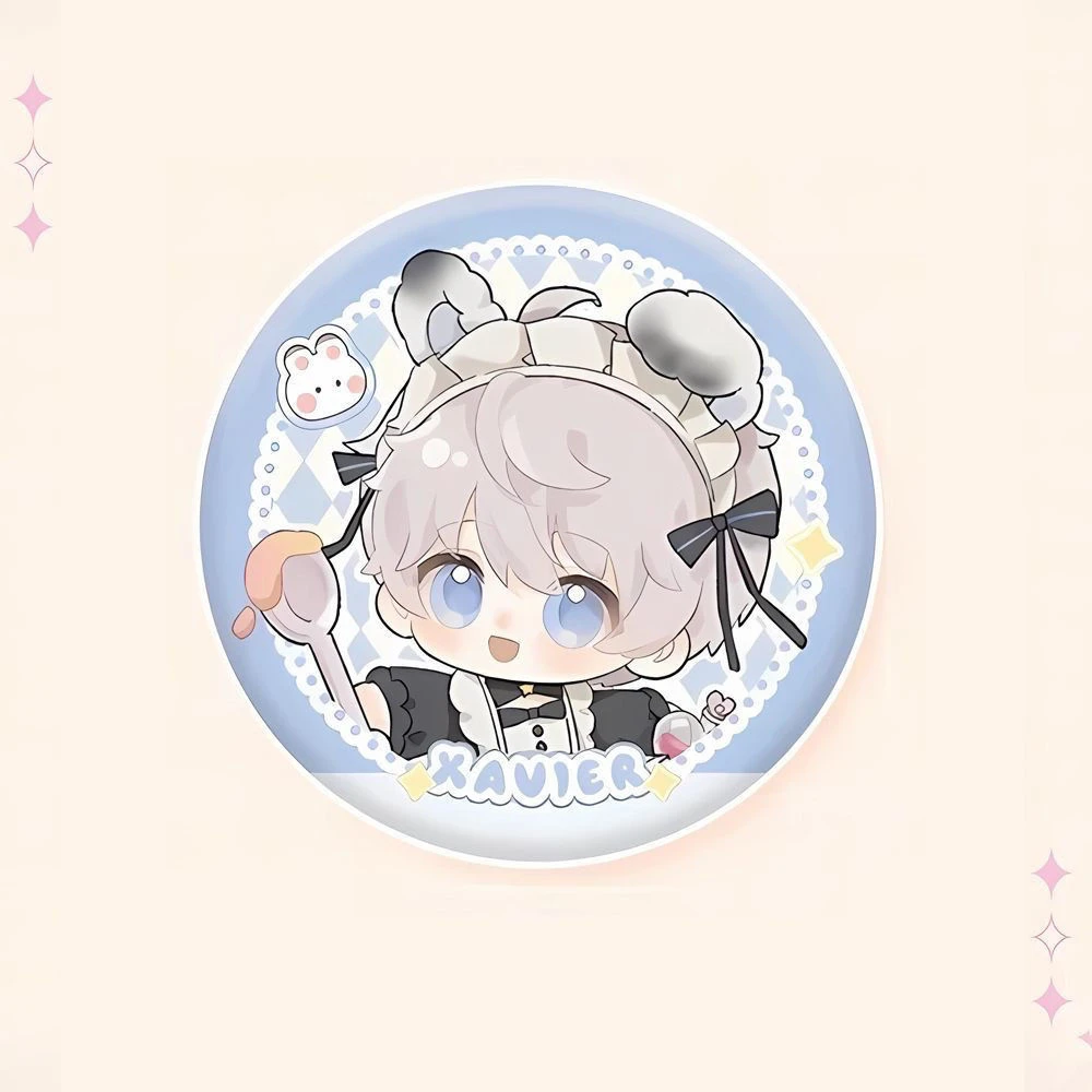 58mm Gioco Amore e spazio profondo Kawaii Zayne Rafayel Caleb Sylus Xavier COSTUME Cosplay Distintivo Pin SPTE Spilla in banda stagnata Prop regalo