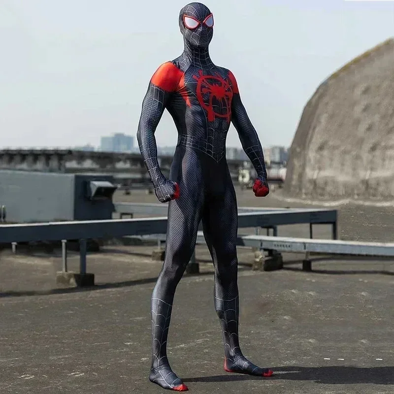 For Adult Anime Spider Man Across The Spider-Verse Cosplay Costume Miles Morales Superhero Jumpsuit