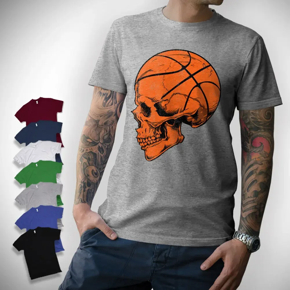 

Basketball Skull I Jersey Skull Player Fun T-Shirt Short Sleeve Casual O-Neck 100% Cotton Graphic T Shirts