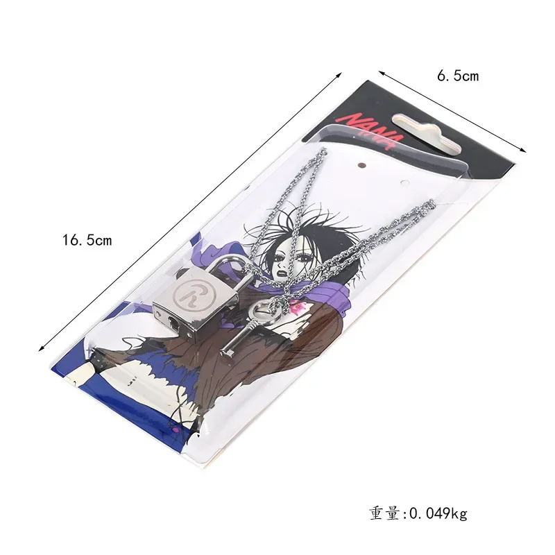 2pcs/set Anime Oosaki Nana Honjo Ren Couple Necklace lover's key lock alloy fashion metal pendant cosplay accessories gifts image 5