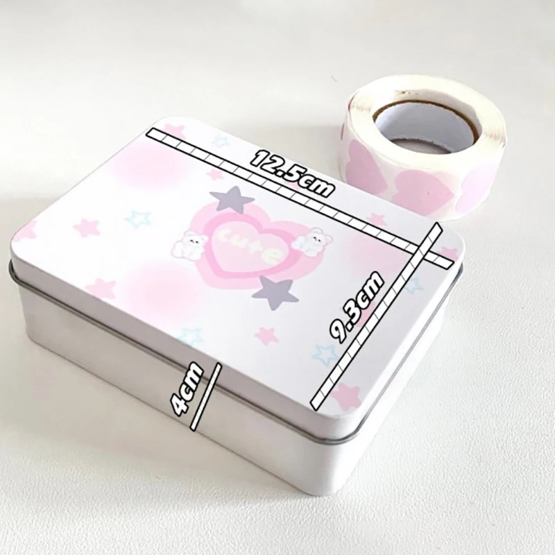 Caja de almacenamiento de tarjetas fotográficas Kpop de dibujos animados, caja de almacenamiento de estrellas, pegatinas de tarjetas pequeñas, cintas, papelería, suministros de oficina