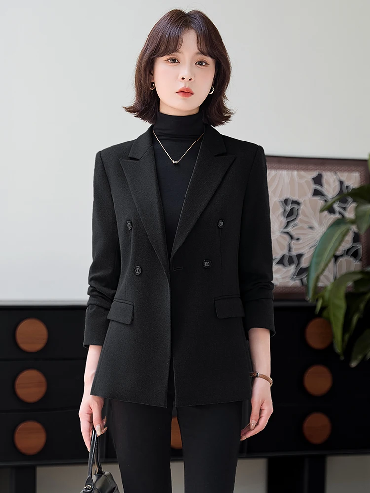 Khaki Color Women's Suit Casual Interview Outfit Professional Elegant Style Autumn Winter New Arrival Slim Fit Commute Wind