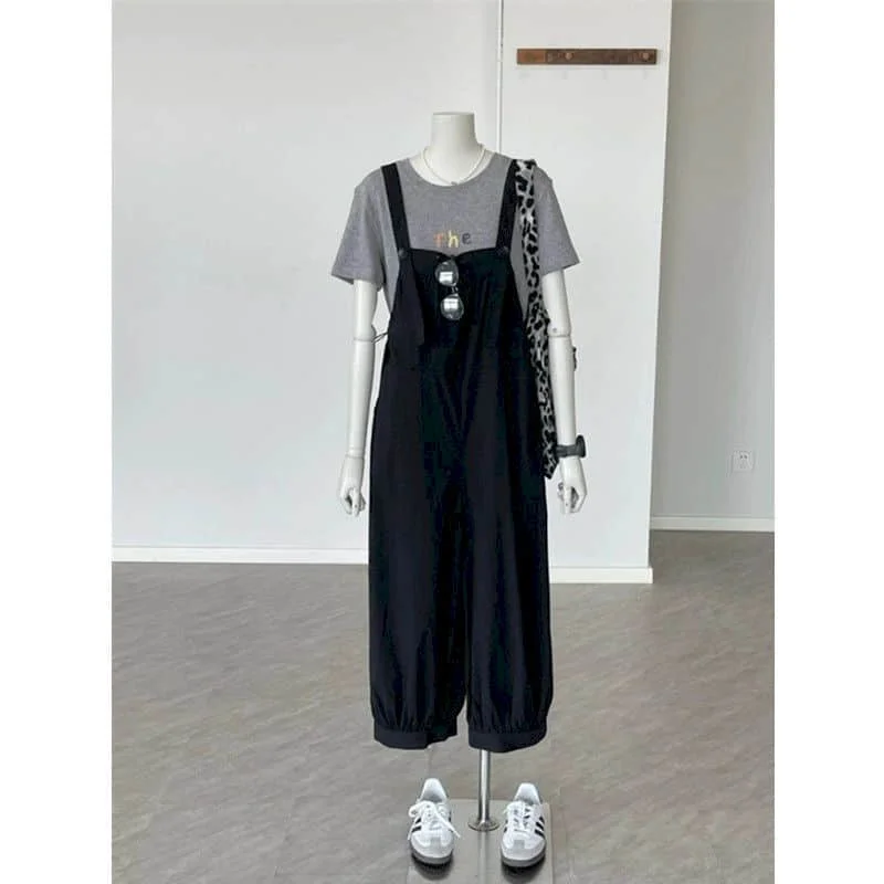 

Ultrathin Jumpsuits for Women Oversized Sleeveless Playsuits One Piece Outfits Women Solid Korean Style Casual Capri Harem Pants