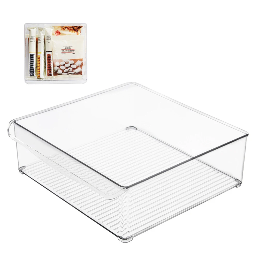 

Transparent Food Storage Box 30x30x10cm Rectangle Crisper Refrigerator Preservation Kitchen Sorting Container Fruit Storage Box