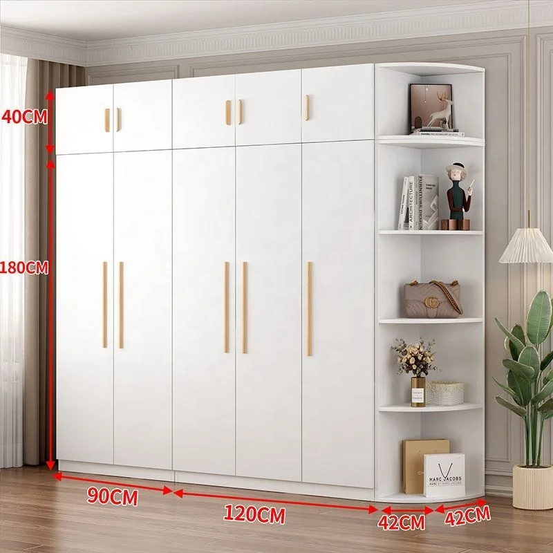 Modern White Design Wardrobe Sliding 2 Door Roller Clothes Organizer Bedroom Closet System Furniture for Bedroom