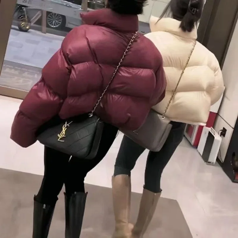 Mulheres outono inverno y2k casacos parkas casaco curto grosso quente casual zíper gola bolsos jaquetas elegante splice 2024