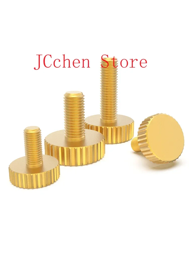 M6 M8 M10 X 8-35mm Length Brass Wide knurling Cup Flat Head Hand Screw Bolt
