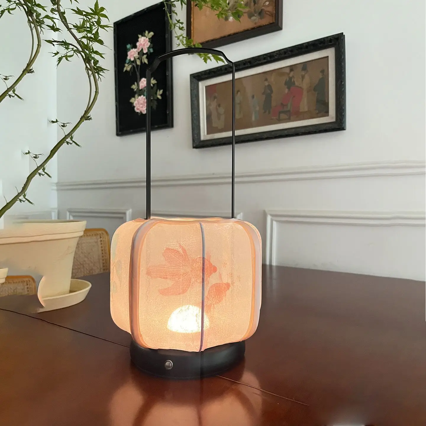 

Chinese style rechargeable desk lamp living room bedroom Zen style bedside lamp simple retro decoration small night light