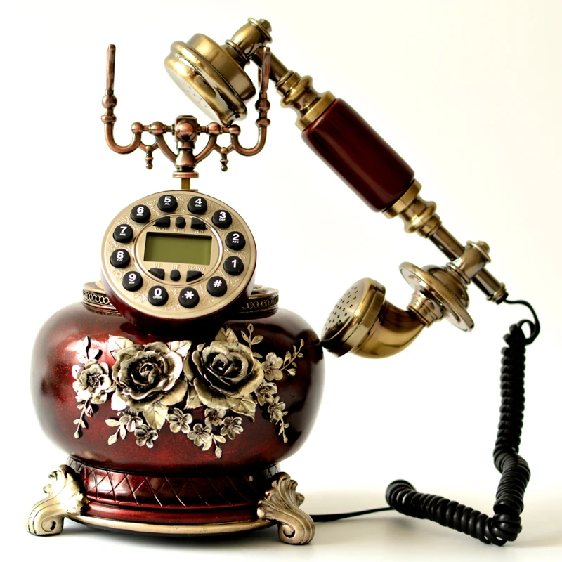 European Antique Telephone Wired Retro Pastoral Fashion Style Landline Phone Decoration