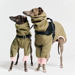 Mono forro polar 2 patas verde invierno para Galgo Italiano y Whippet