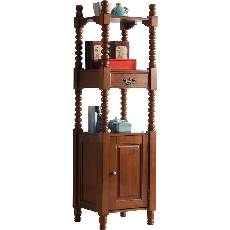 

Shelf Household Display Rack Full Solid Wood Side Crack Cabinet Storage Narrow
