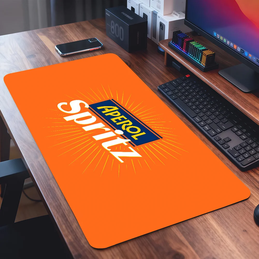 Fashion print A-Aperol Mouse Pad Square Office Gaming Desk Mat Waterproof Non-Slip Rubber Decorative
