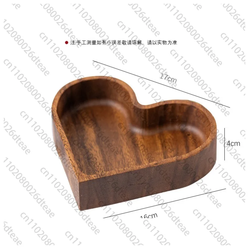 Walnut Dried Fruit Plate Love Fruit Plate Nut Box Round Square Stackable Tray Snack Storage Box Dim Sum Plate