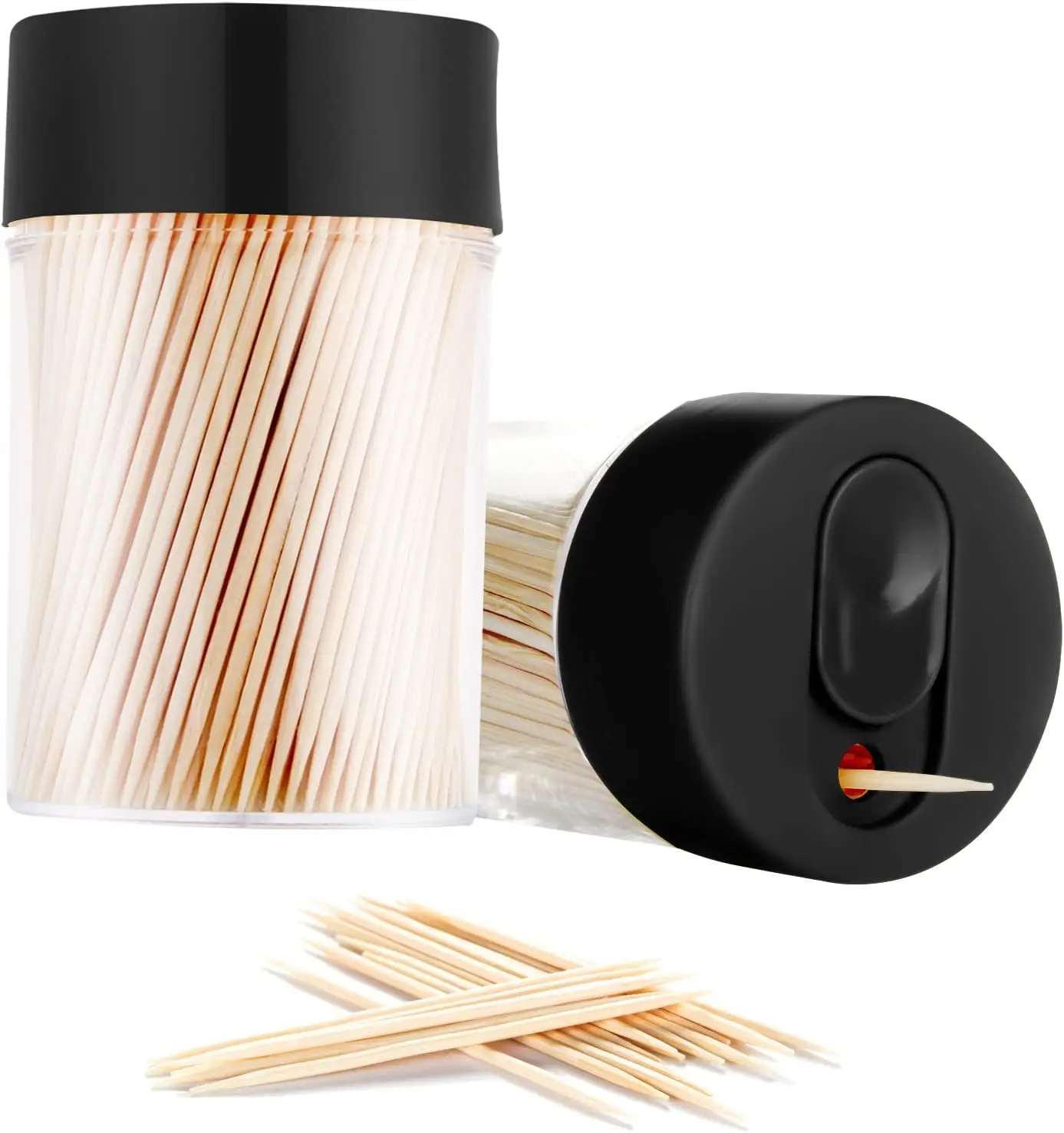 

3000 Bamboo Toothpicks with 2 Reusable Holders, Smooth Finish for Appetizers, BBQ, Fruit & Teeth Cleaning